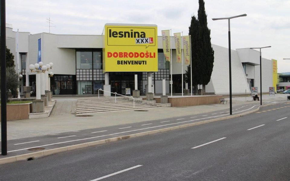 Lesnina Furniture center in Koper from the outside