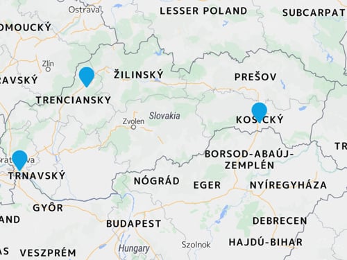 Obrázok mapy distribútorov Promat na Slovensku