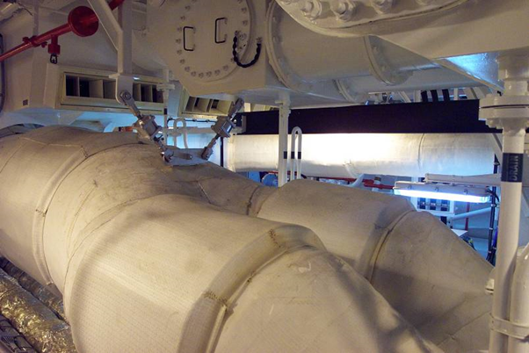 Pipe & exhaust insulation for frigates and submarines