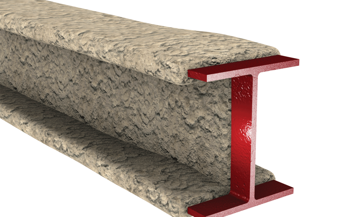 Primjer čeličnog elementa obloženog protupožarnom žbukom