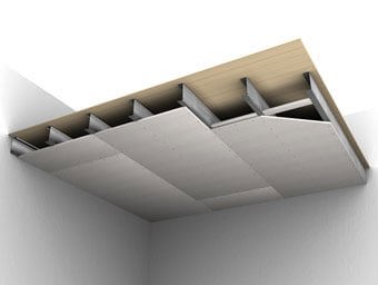 Model of a ceiling as a component of fire rated roof constructions without cavity"