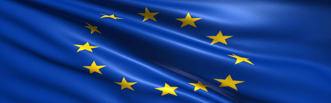 Изображение развято знаме на ЕС