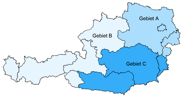 Übersichtskarte der Vertriebsgebiete