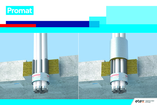 Nouvelles solutions pour traversées de conduites alu-composites isolées et non-isolées au moyen de PROMASTOP®-CC système en combinaison avec PROMASTOP®-FC MD ! 