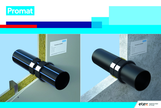Nieuwe oplossingen voor doorvoeringen van geventileerde eenlaagse kunststofleidingen met PROMASTOP®-W!