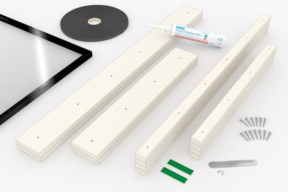 Promaglas F1 Montageset Set für Promat Brandschutzverglasung