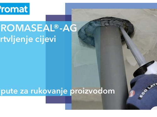 Snimka zaslona videozapisa za rukovanje proizvodom PROMASEAL®-AG za brtvljenje cijevi.