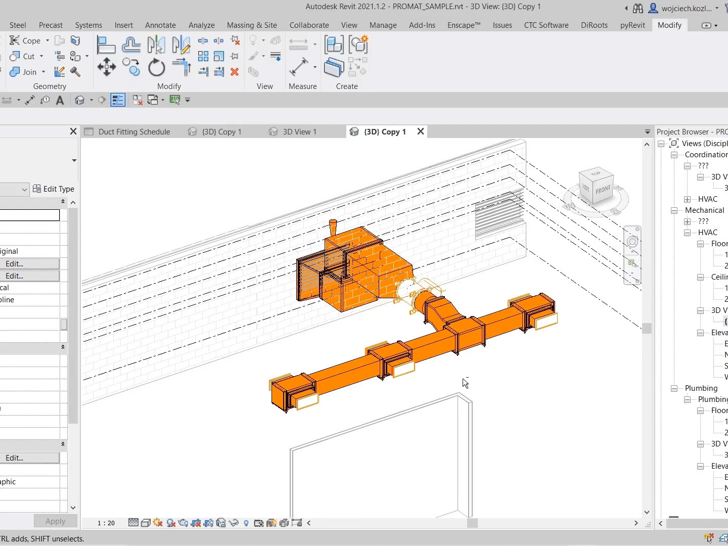 BIM biblioteka snimka ekrana - Promatovi sistemi za odvođenje dima.