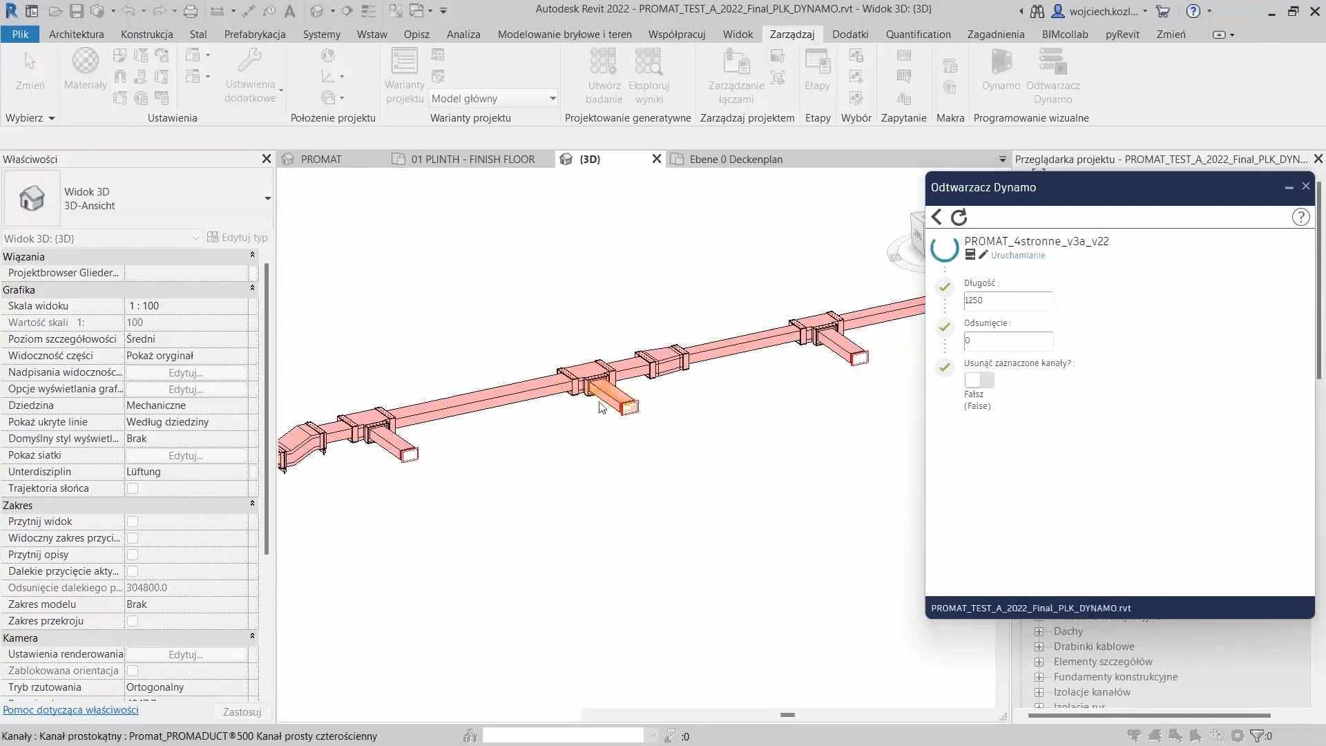 Revit Dynamo - obudowa kanałów wentylacyjnych i oddymiających materiałami Promat