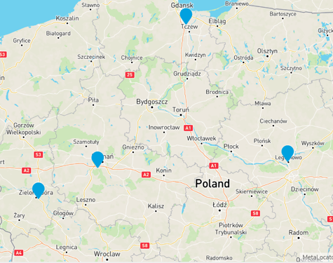 Mapa dystrybutorów Promat