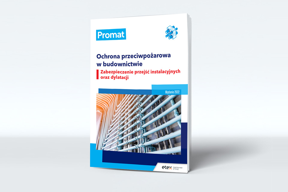 Okładka katalogu technicznego zabezpieczeń przejść instalacyjnych Promat
