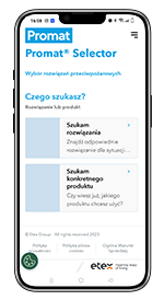 Rzut telefonu z wyświetlonym selektorem do przejść instalacyjnych
