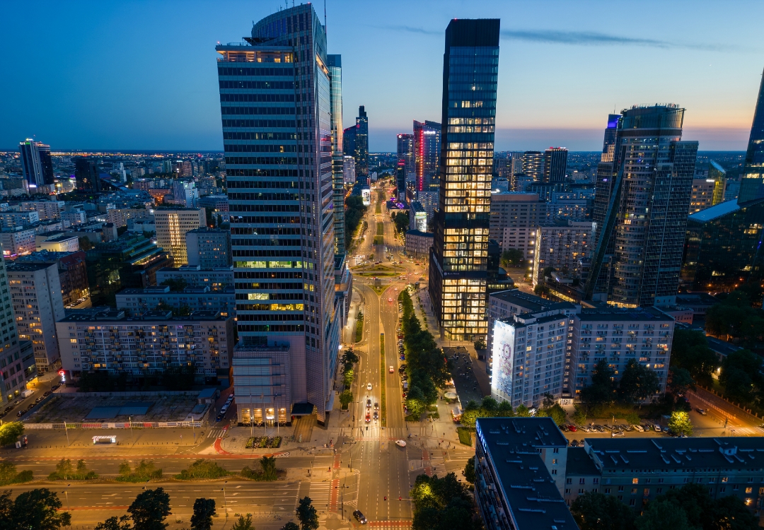 Warszawy ALT Wieżowce w centrum Warszawy