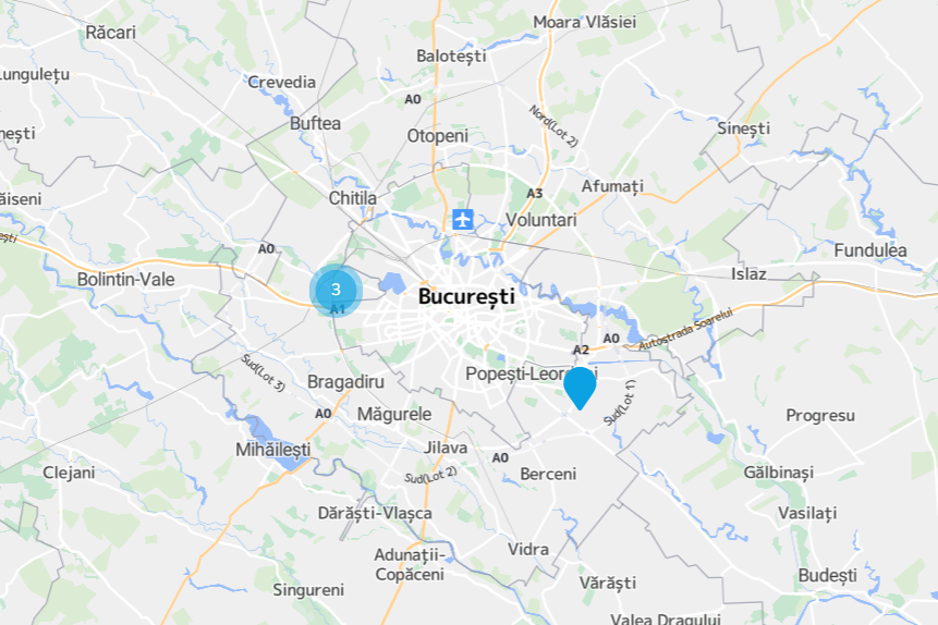 Imagine a unei hărți care arată toți distribuitorii Promat din România