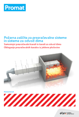 Naslovna stran priročnika Požarna zaščita za prezračevalne sisteme in sisteme za odvod dima Promat.