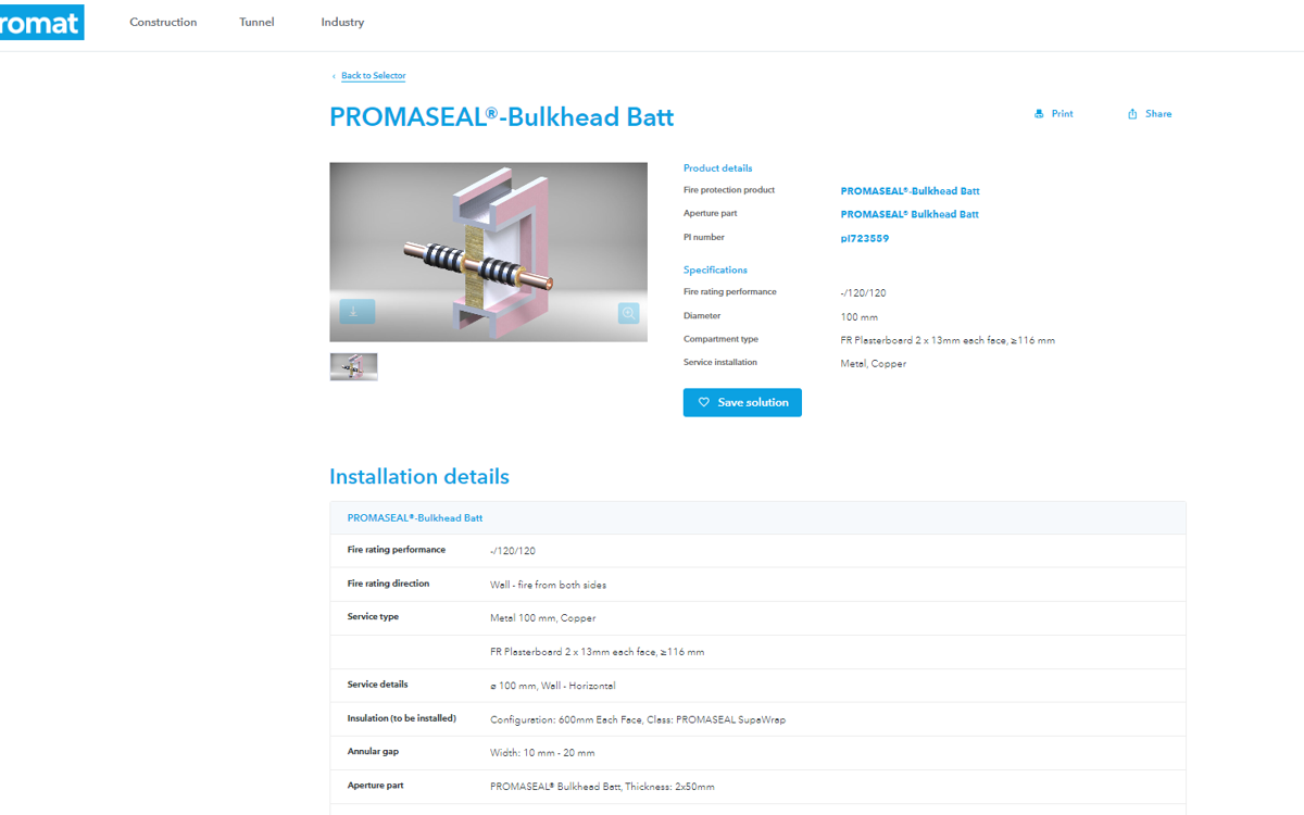 Promat's Firestopping Selector Tool is now available for use on our website