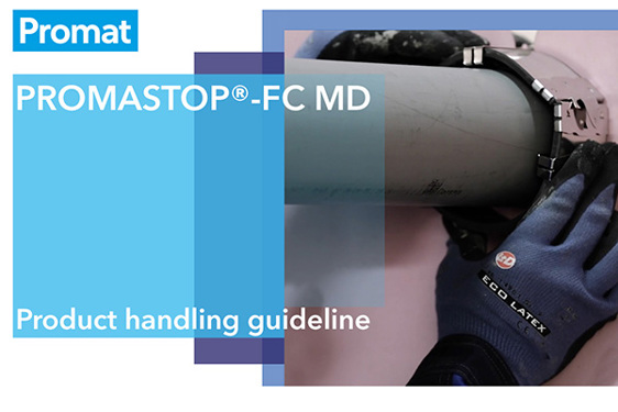 Snimka zaslona videozapisa o korištenju PROMASTOP®-FC MD protupožarne obujmice za cijevi.