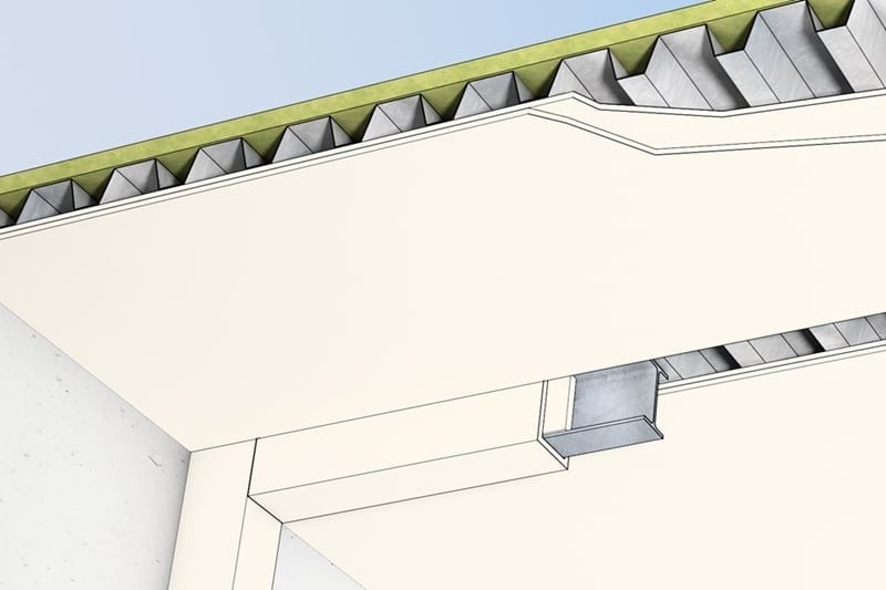 Bekleidung für Trapezblechdach mit Promaxon Brandschutzplatten F60