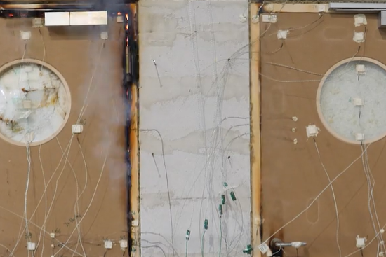 Fire door text video with two doors next to each other